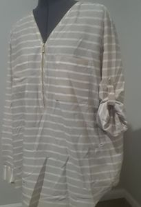 Calvin Klein Striped Tan Blouse